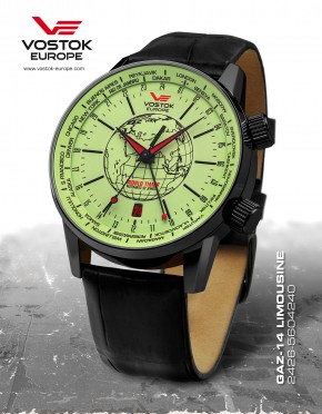pnsk hodinky Vostok - Europe  GAZ-14 Limouzine World timer line 2426/5604240