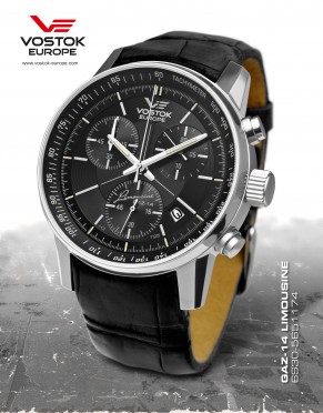 pnsk hodinky Vostok - Europe  GAZ-14 Limouzine chrono tritium  6S30/5651174