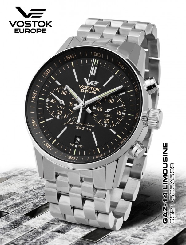 pánské hodinky Vostok - Europe  GAZ-14 Limouzine chrono tritium  6S21/565A599B