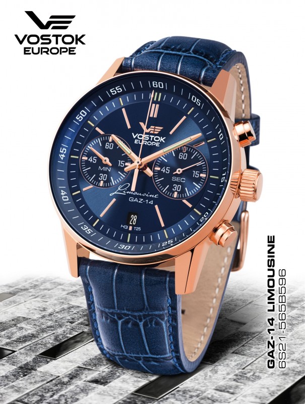 pánské hodinky Vostok - Europe  GAZ-14 Limouzine chrono tritium  6S21/565B596