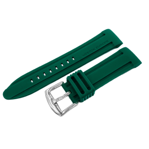 Silikonov emnek zelen s ocelovou lesklou pezkou pro model BATISCAFOS