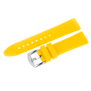 silikonov� �em�nek �lut� s ocelovou lesklou p�ezkou na model N-1 ROCKET Compact automatic NH35-125A747