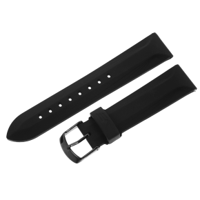 silikonov� �em�nek �ern� na d�msk� hodinky UNDINE s �ernou ocelovou p�ezkou