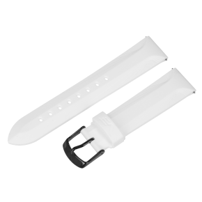 silikonov� �em�nek b�l� na d�msk� hodinky UNDINE s �ernou ocelovou p�ezkou