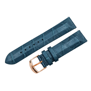 ko�en� croco �em�nek modr� na d�msk� hodinky UNDINE s pozlacenou p�ezkou