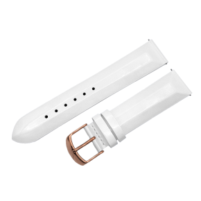 ko�en� �em�nek b�l� pro d�msk� hodinky UNDINE s pozlacenou p�ezkou