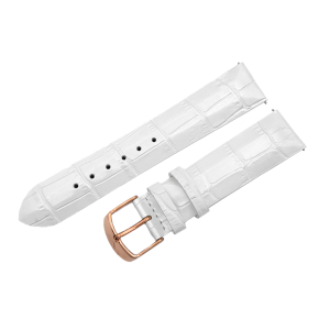 b�l� matn� ko�en� �em�nek pro d�msk� hodinky UNDINE s pozlacenou p�ezkou