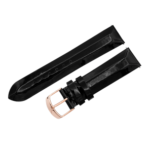 ko�en� �em�nek �ern� leskl� na d�msk� hodinky UNDINE s pozlacenou p�ezkou