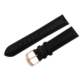 ko�en� croco �em�nek �ern� na d�msk� hodinky UNDINE s pozlacenou p�ezkou