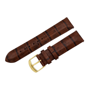 ko�en� croco �em�nek hn�d� na d�msk� hodinky UNDINE s pozlacenou p�ezkou