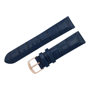 ko�en� croco �em�nek tmavomodr� na d�msk� hodinky UNDINE s pozlacenou p�ezkou