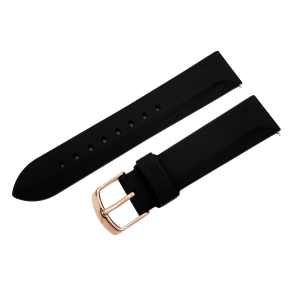 silikonov� �em�nek �ern� na d�msk� hodinky UNDINE s pozlacenou p�ezkou