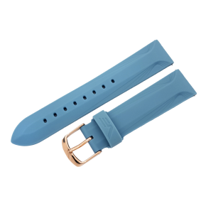 silikonov� �em�nek modr� pro d�msk� hodinky UNDINE s pozlacenou p�ezkou
