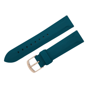 silikonov� �em�nek modr� (tyrkysov�) na d�msk� hodinky UNDINE s pozlacenou p�ezkou