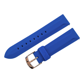 silikonov� �em�nek modr� na d�msk� hodinky UNDINE s pozlacenou p�ezkou