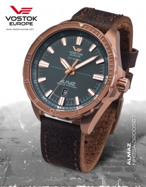 pánské hodinky Vostok-Europe ALMAZ bronze line NH35A/320O507
