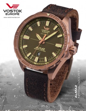 pánské hodinky Vostok-Europe ALMAZ bronze line NH35A/320O516