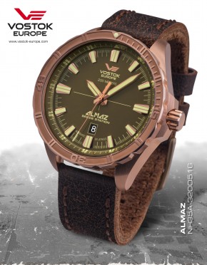 pnsk hodinky Vostok-Europe ALMAZ bronze line NH35A/320O516