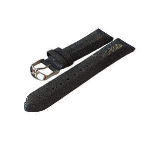 �ern� ko�en� �em�nek z r�je pro d�msk� hodinky UNDINE s ocelovou p�ezkou