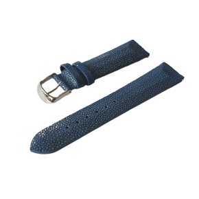 modr� ko�en� �em�nek z r�je pro d�msk� hodinky UNDINE s ocelovou p�ezkou