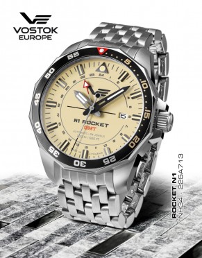 pnsk hodinky Vostok-Europe N-1 ROCKET AUTOMATIC, GMT NH34-225A713