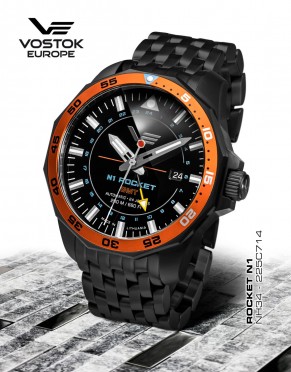 pánské hodinky Vostok-Europe N-1 ROCKET AUTOMATIC, GMT NH34-225A714