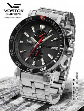 pnsk hodinky Vostok-Europe ENERGIA Rocket chrono line VK61/575A588B