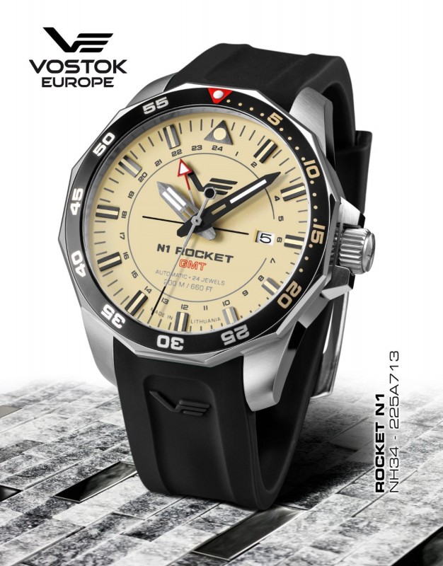 pánské hodinky Vostok-Europe N-1 ROCKET AUTOMATIC, GMT NH34-225A713