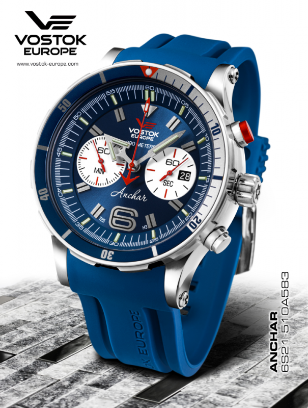pánské hodinky Vostok-Europe ANCHAR Submarine chrono line  6S21/510A583